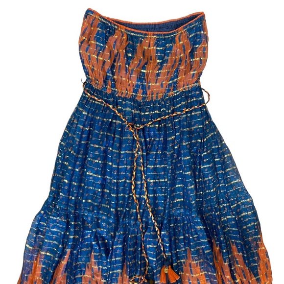 NWT Verb by Pallavi Singhee Nora Maxi Dress in Blue Motif Size 8 - Picture 7 of 16